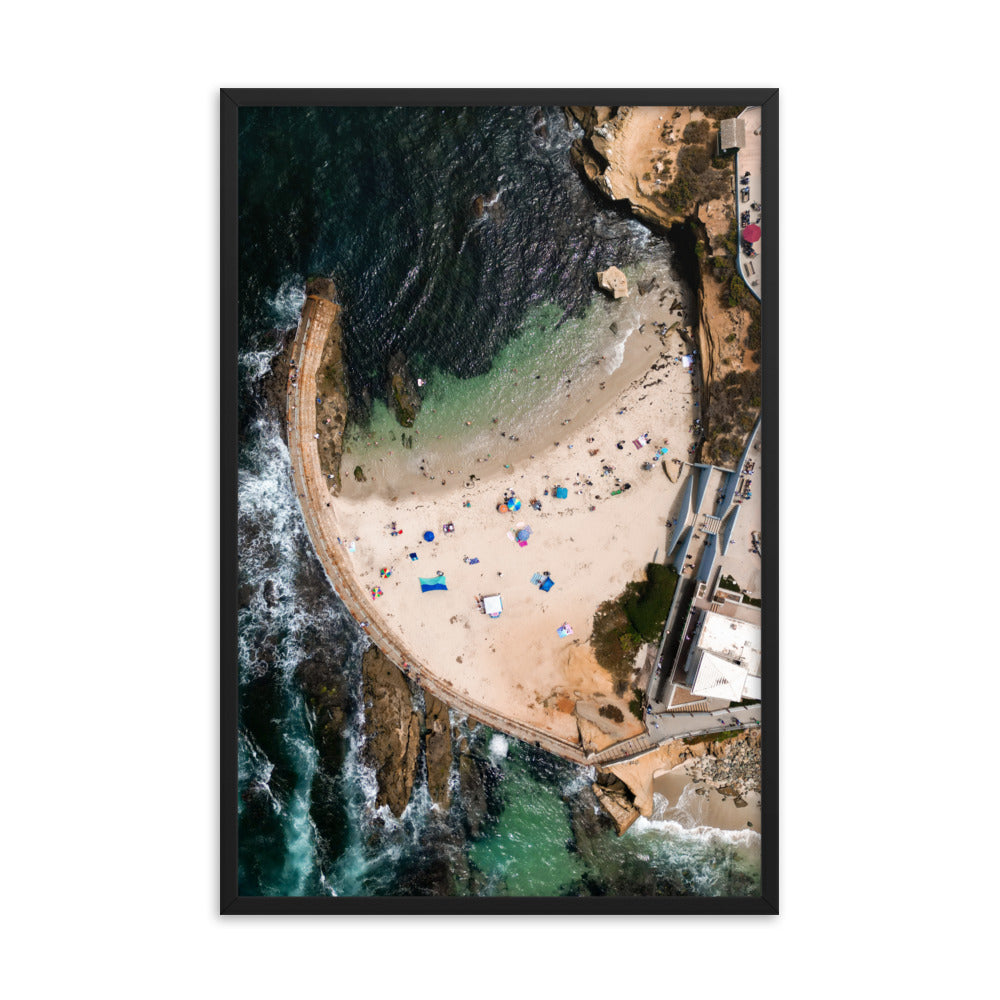 Summer at the pool Framed poster