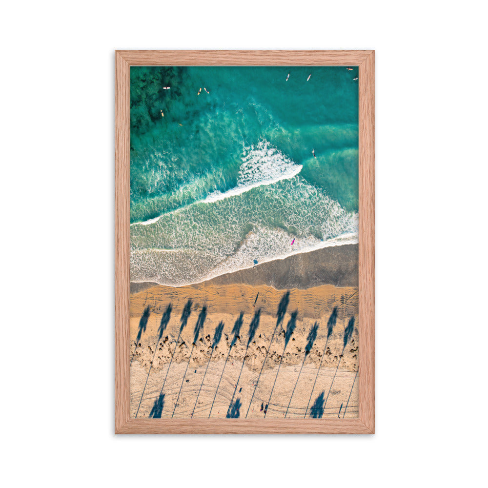Surfing Palm Trees Framed poster