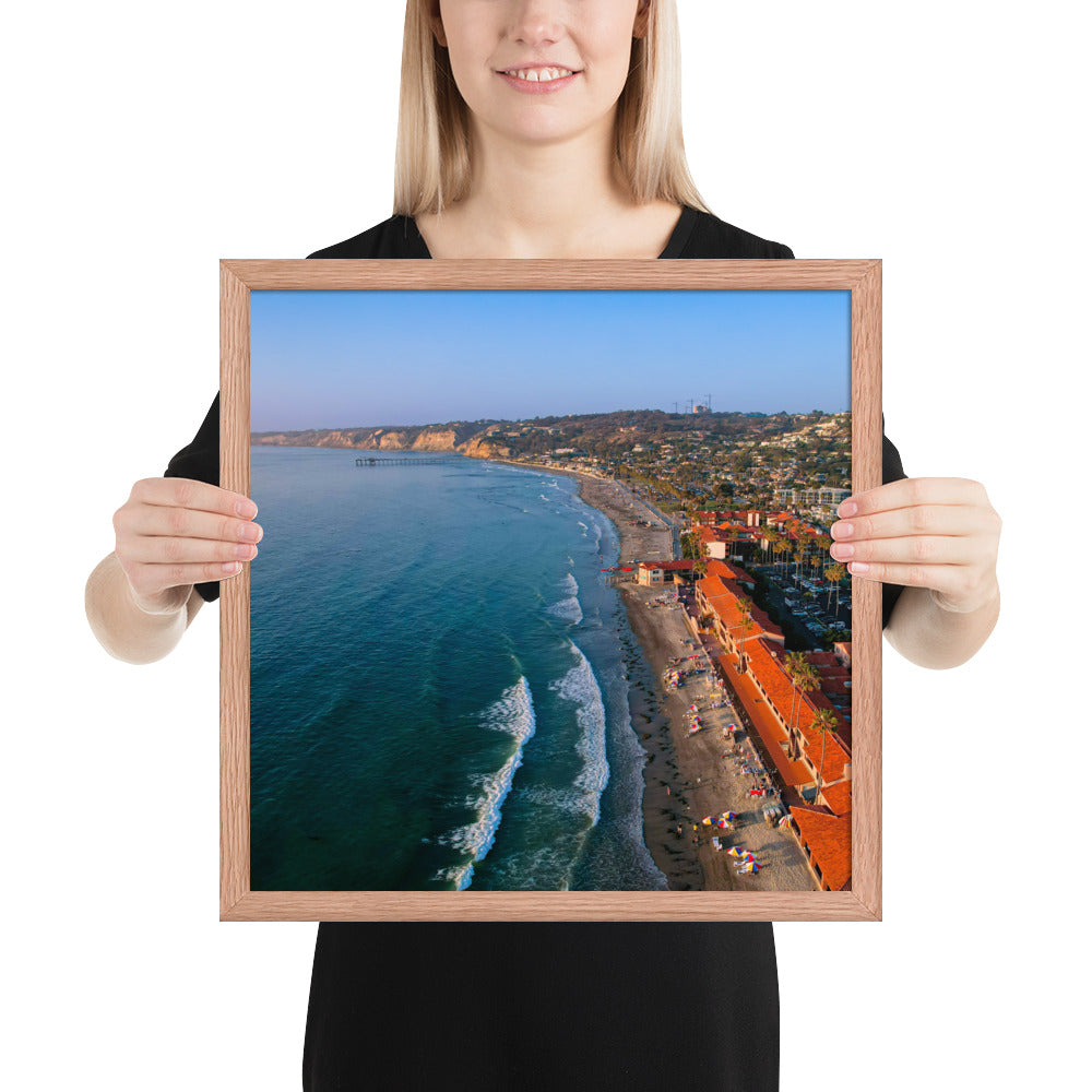 Beach Club Sunset framed poster