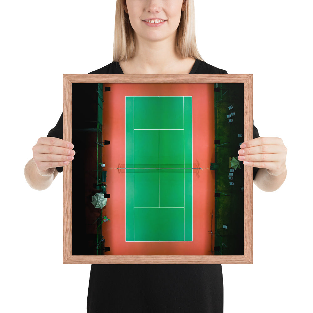 Beach Club Tennis At Night Framed poster