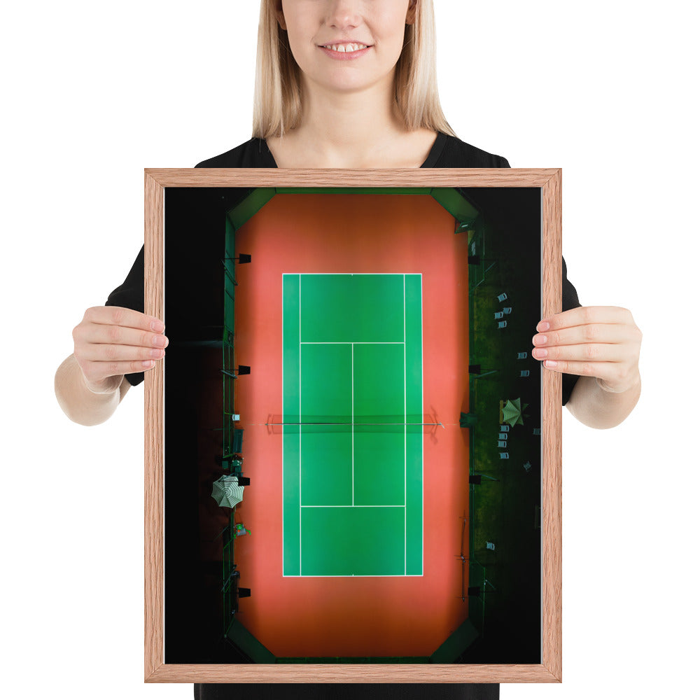 Beach Club Tennis At Night Framed poster