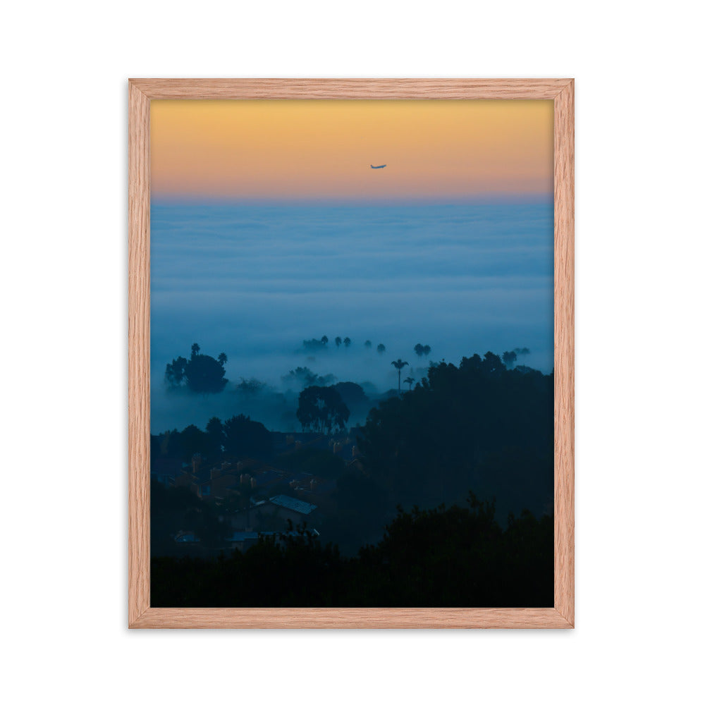 foggy morning flight Framed poster