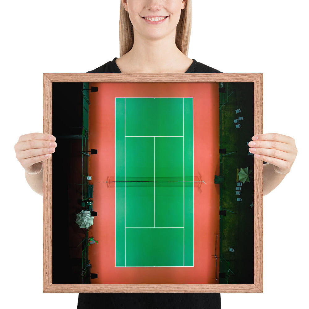 Beach Club Tennis At Night Framed poster