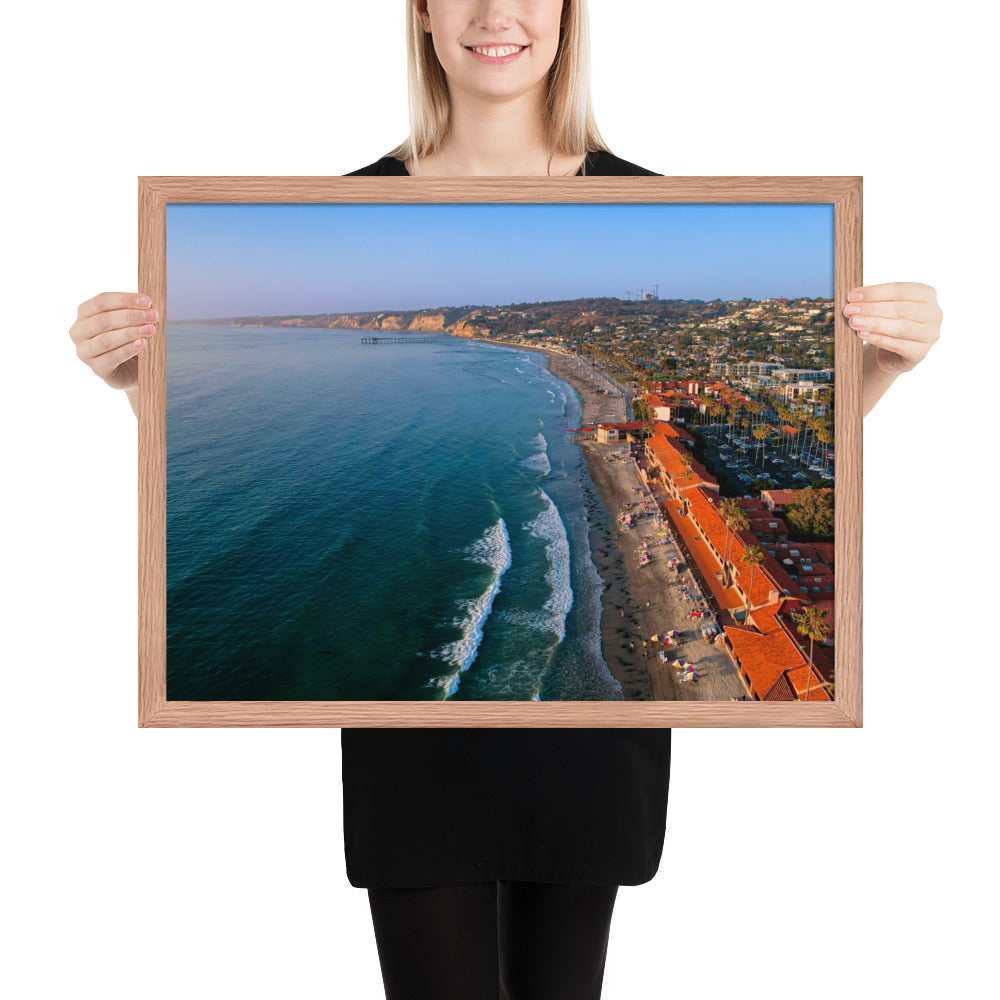Beach Club Sunset framed poster