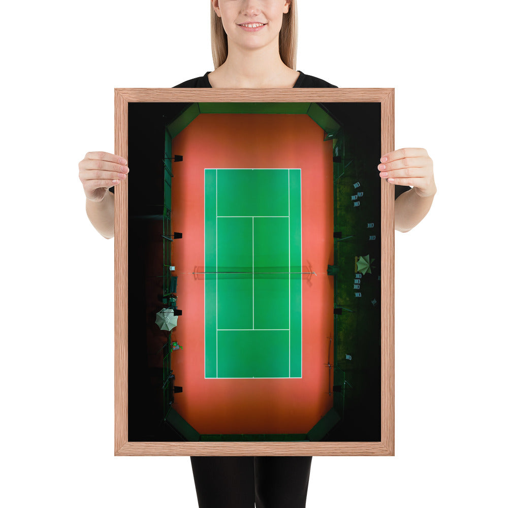 Beach Club Tennis At Night Framed poster