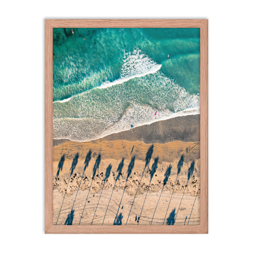 Surfing Palm Trees Framed poster