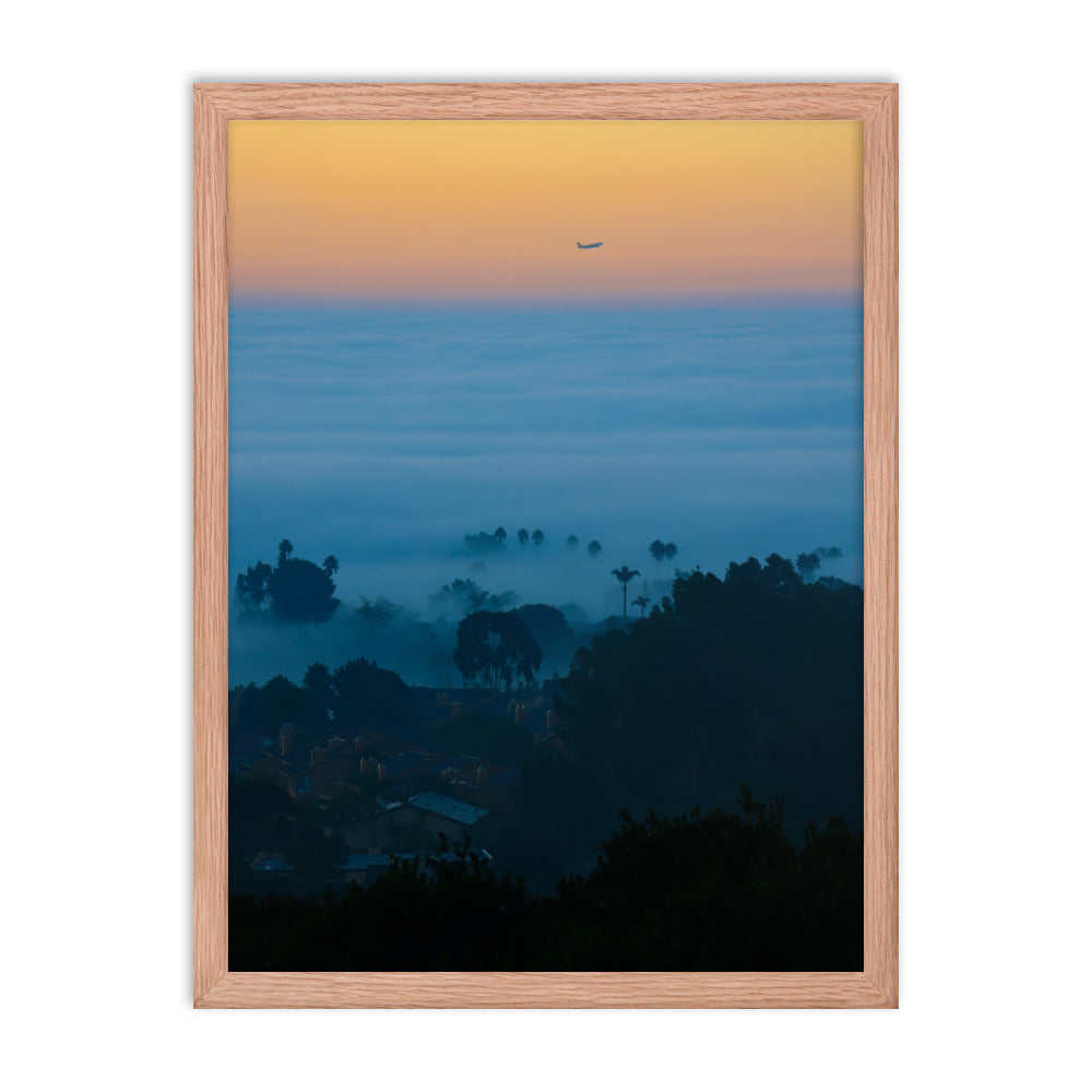 foggy morning flight Framed poster