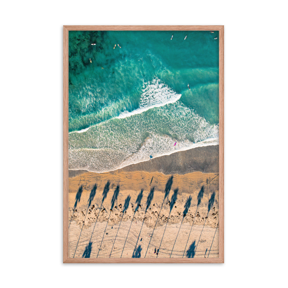 Surfing Palm Trees Framed poster