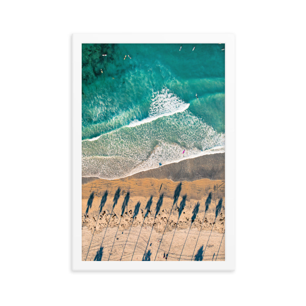 Surfing Palm Trees Framed poster