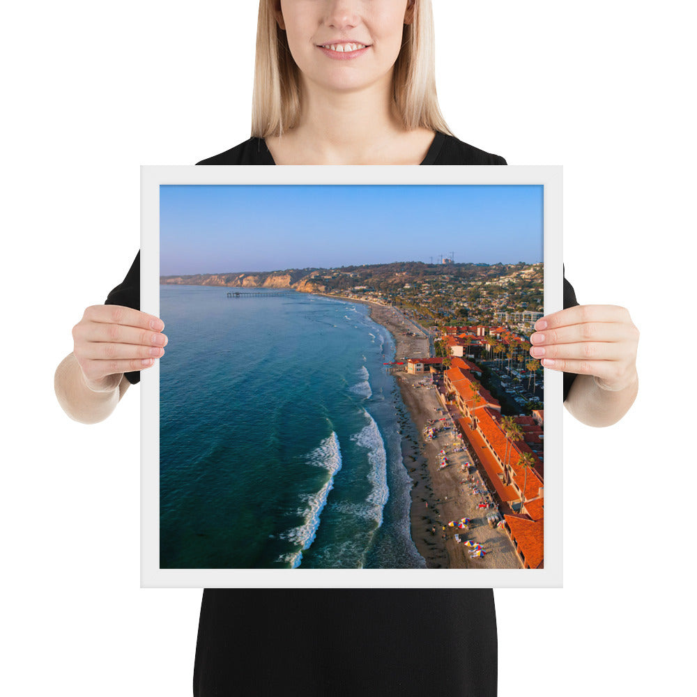 Beach Club Sunset framed poster