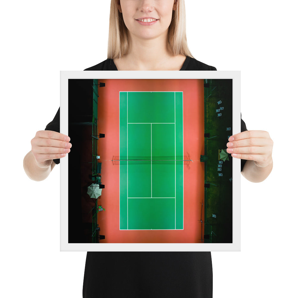 Beach Club Tennis At Night Framed poster