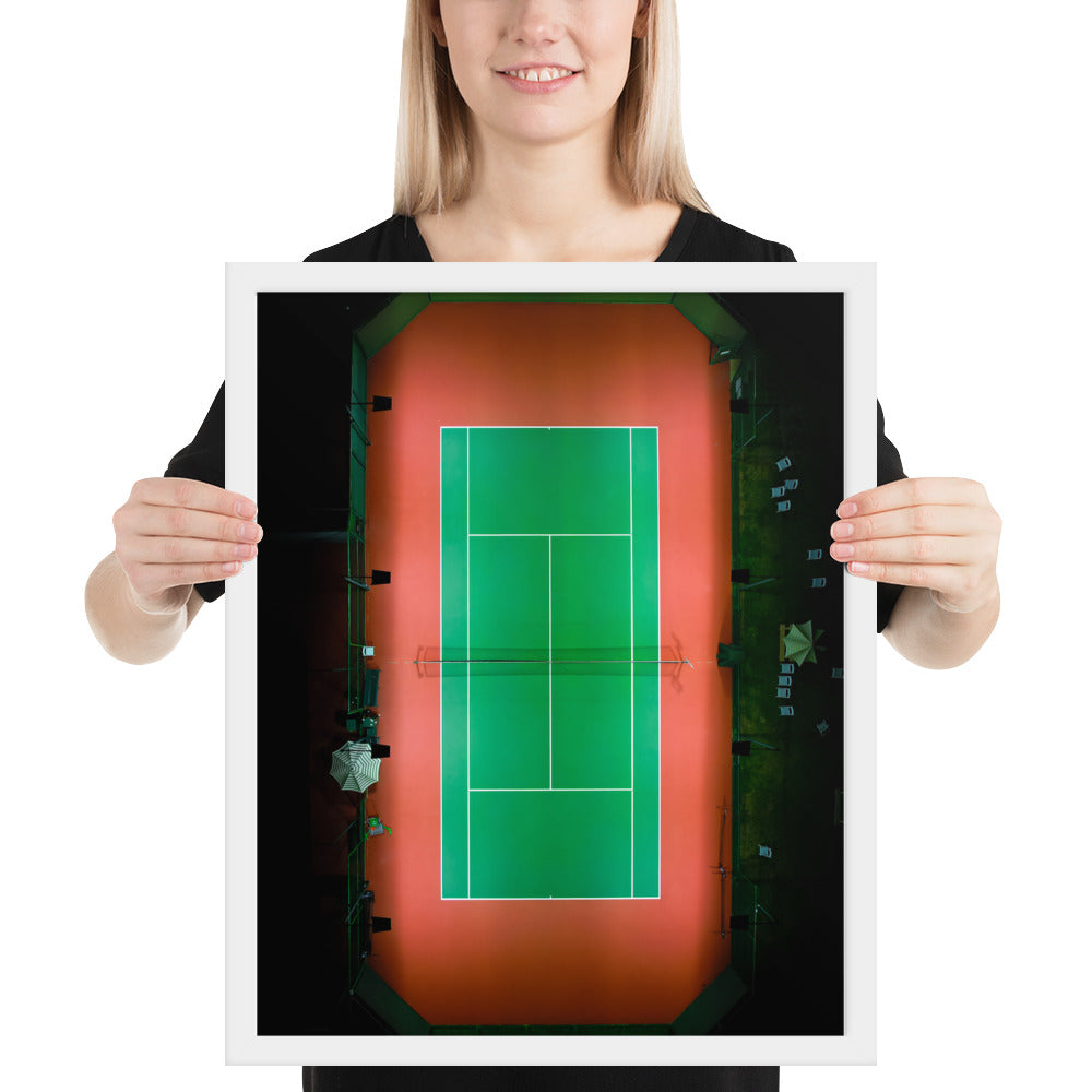 Beach Club Tennis At Night Framed poster