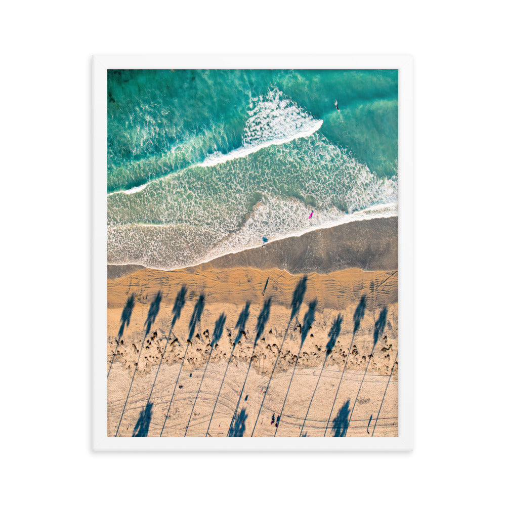 Surfing Palm Trees Framed poster