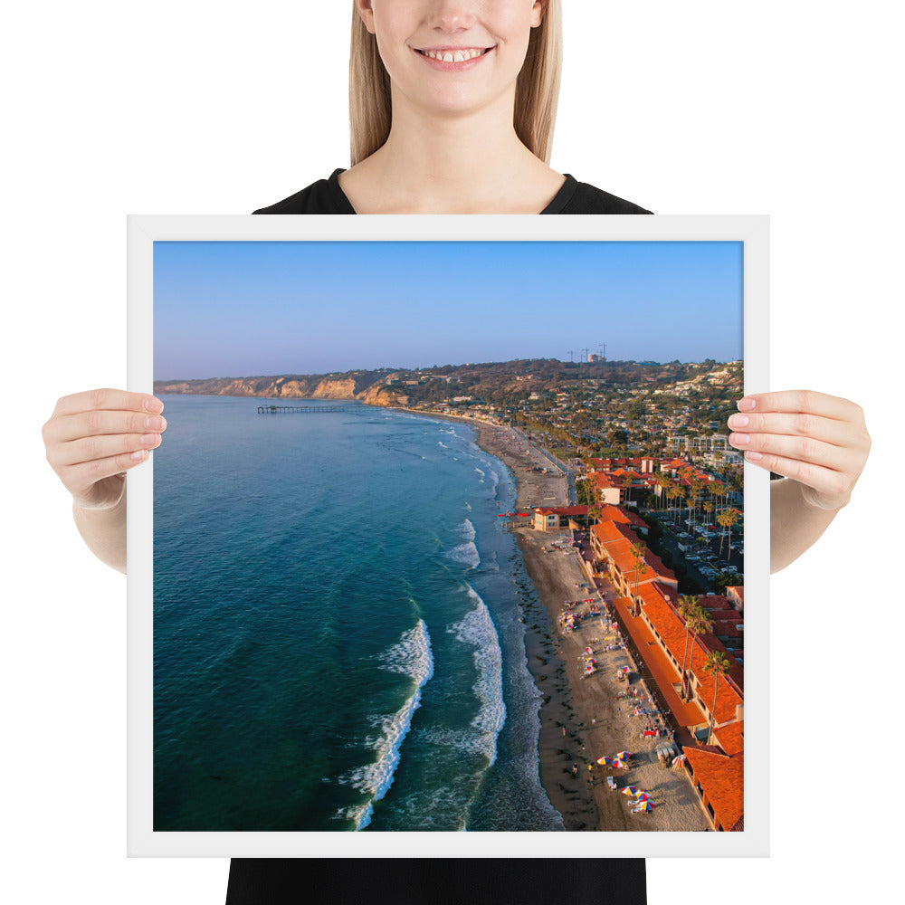 Beach Club Sunset framed poster