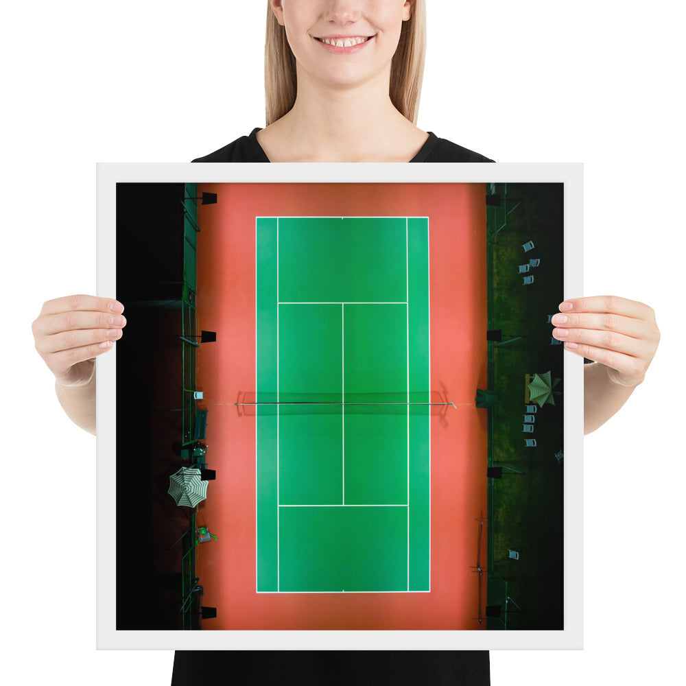 Beach Club Tennis At Night Framed poster