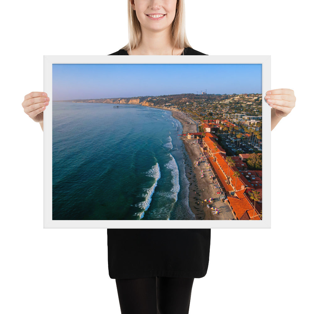 Beach Club Sunset framed poster