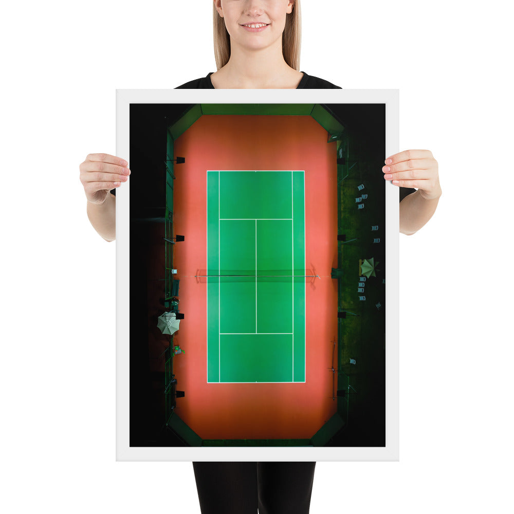 Beach Club Tennis At Night Framed poster