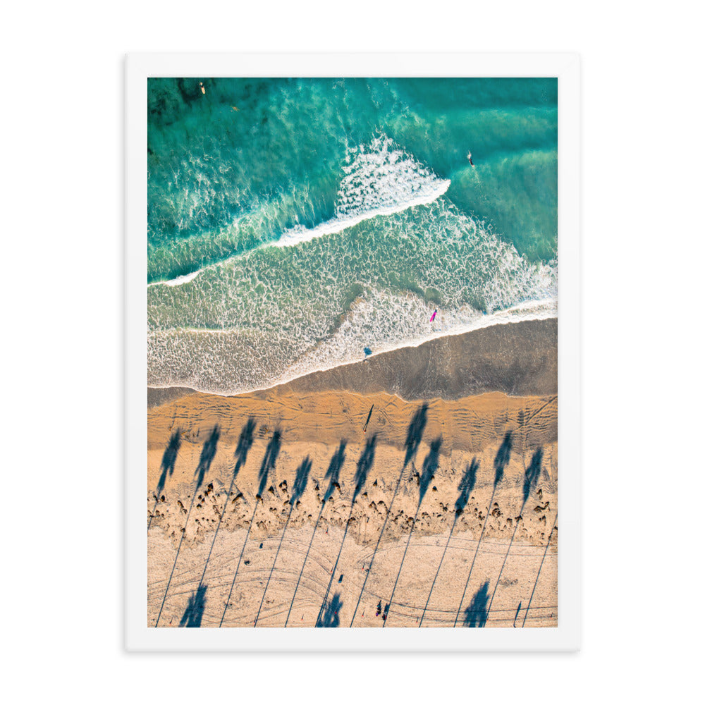 Surfing Palm Trees Framed poster