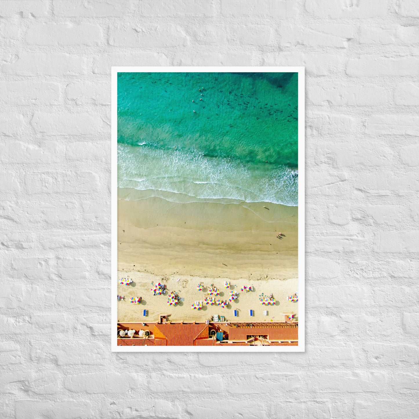 Beach Club & Leopard Sharks Framed poster
