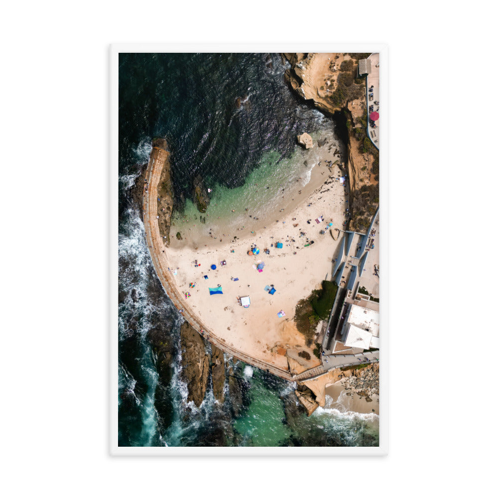 Summer at the pool Framed poster