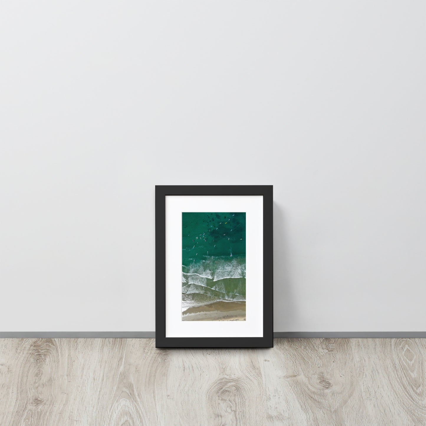 Surf Line Up Matte Paper Framed Poster With Mat