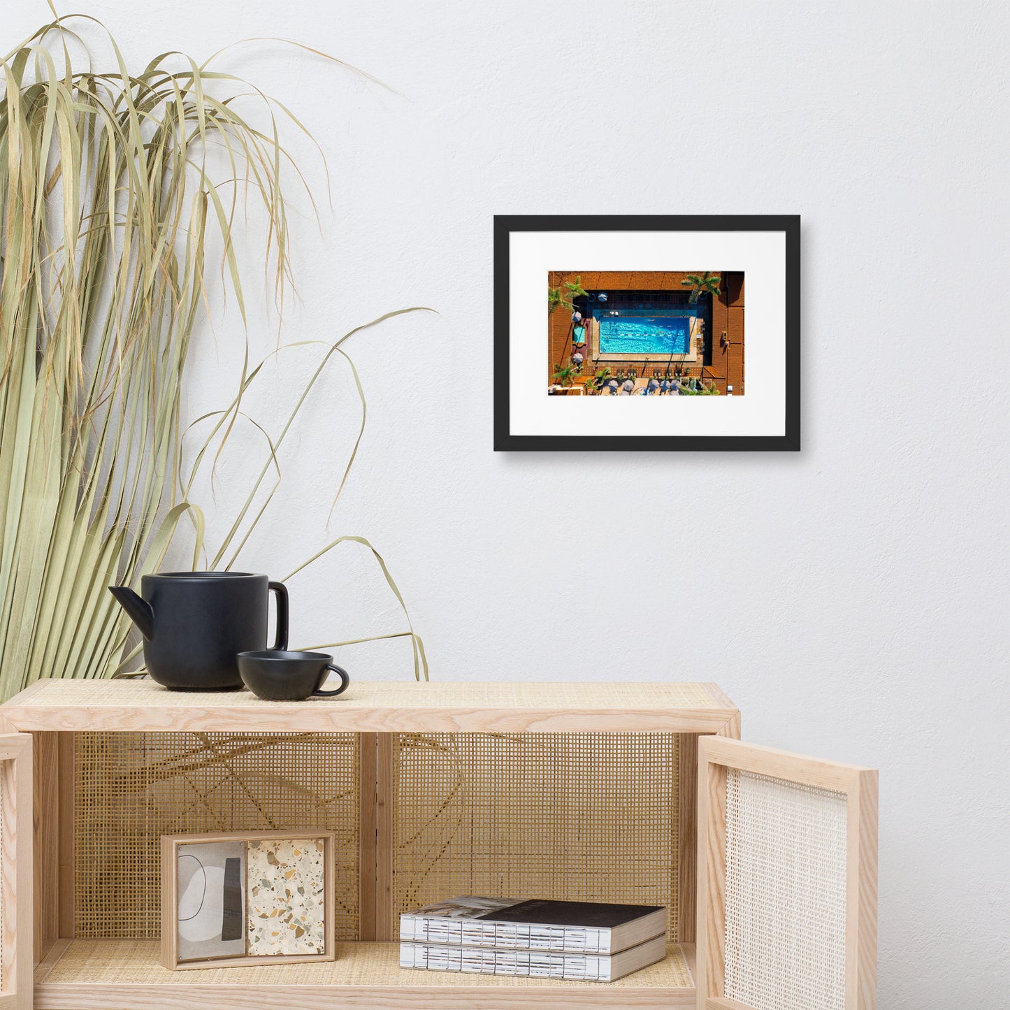 Beach Club Pool Matte Paper Framed Poster With Mat