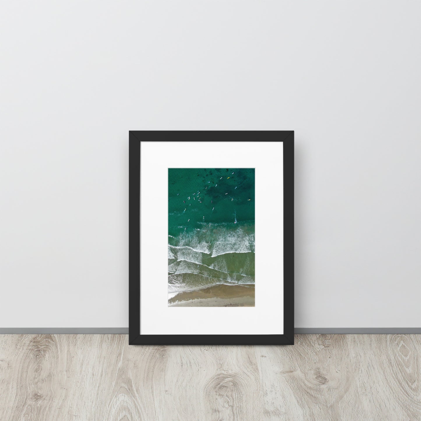 Surf Line Up Matte Paper Framed Poster With Mat