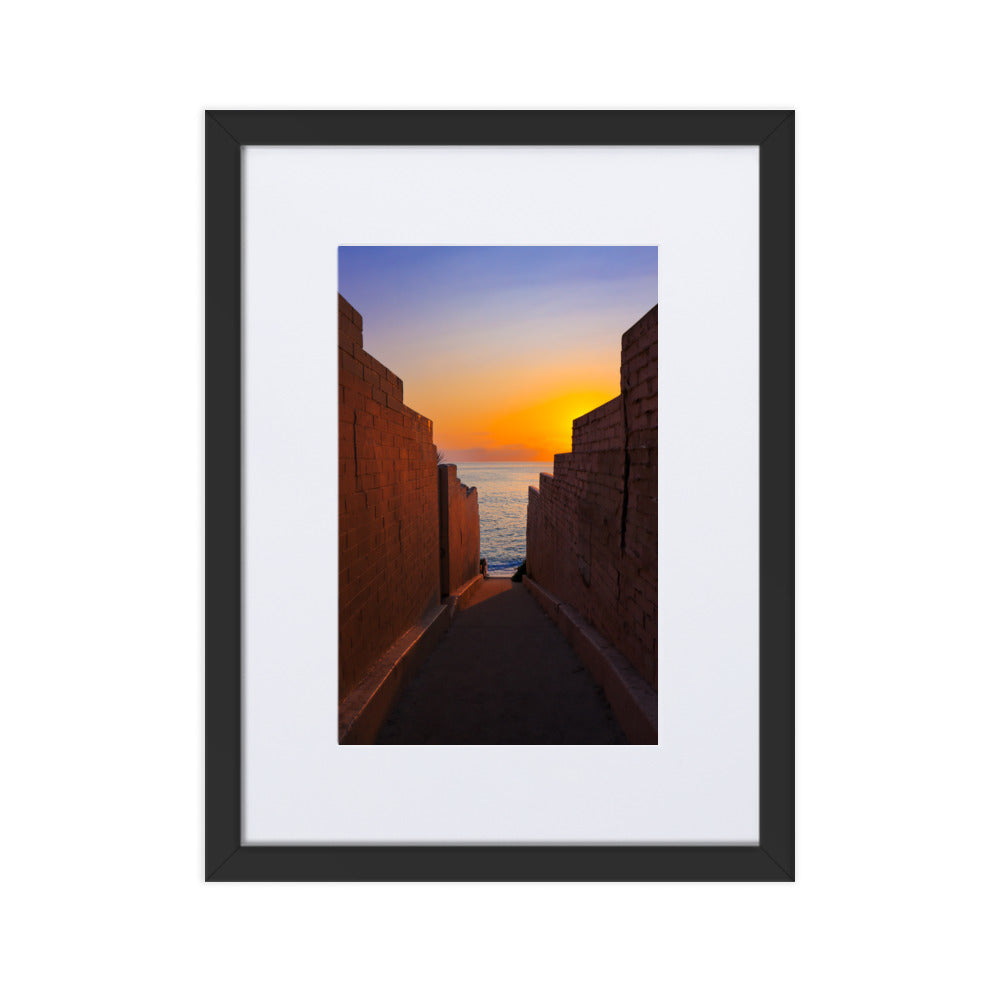 Pink Wall sunset Matte Paper Framed Poster With Mat
