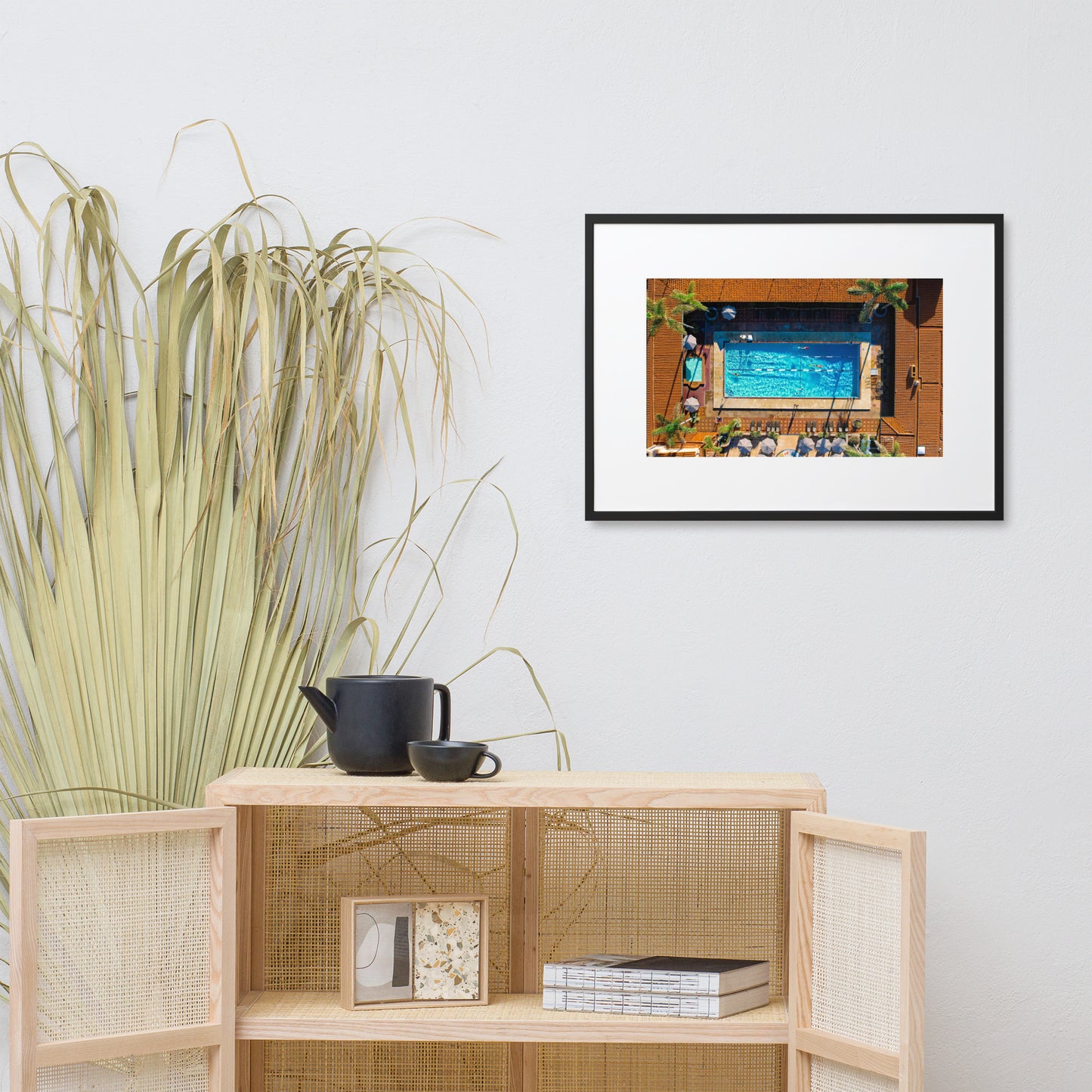 Beach Club Pool Matte Paper Framed Poster With Mat