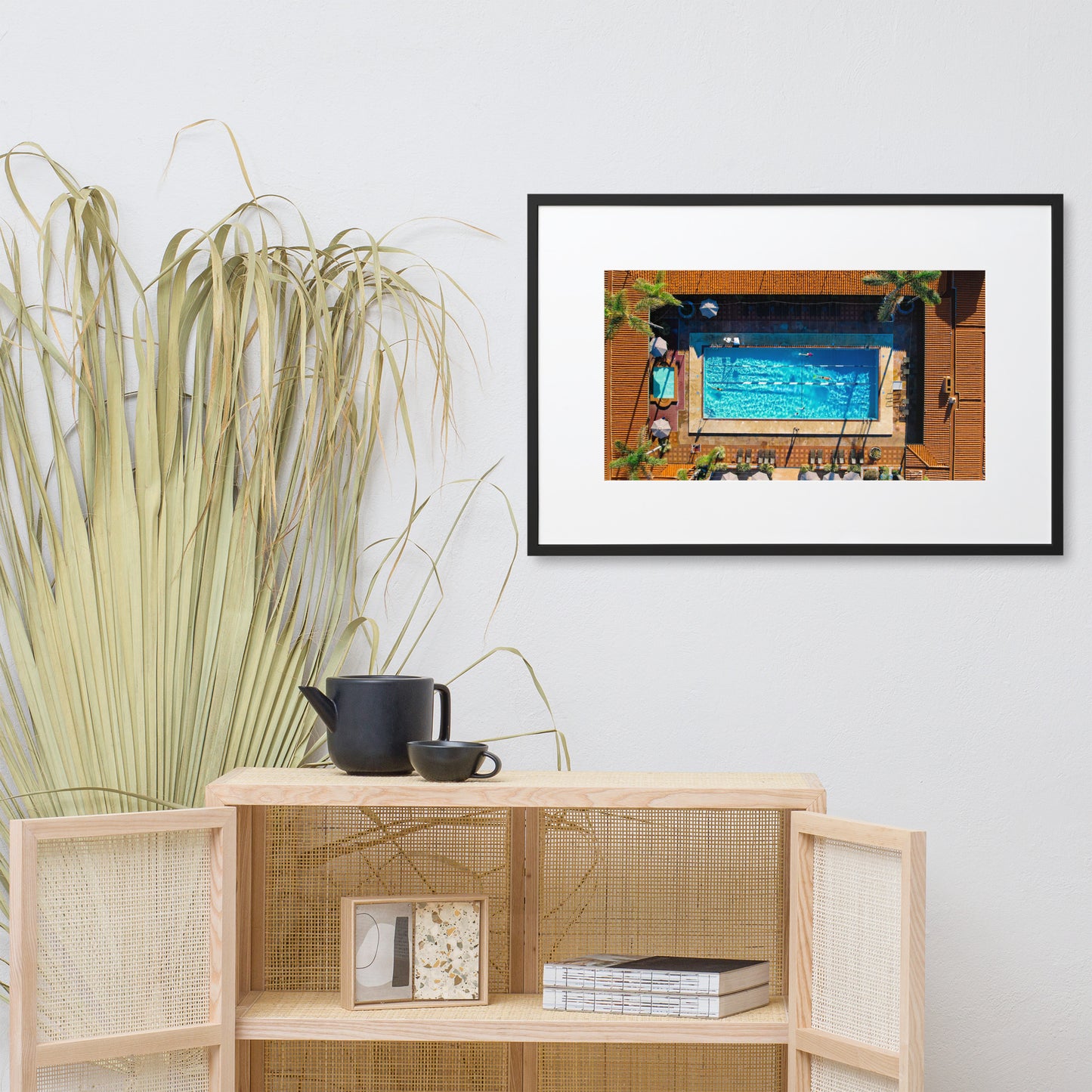 Beach Club Pool Matte Paper Framed Poster With Mat