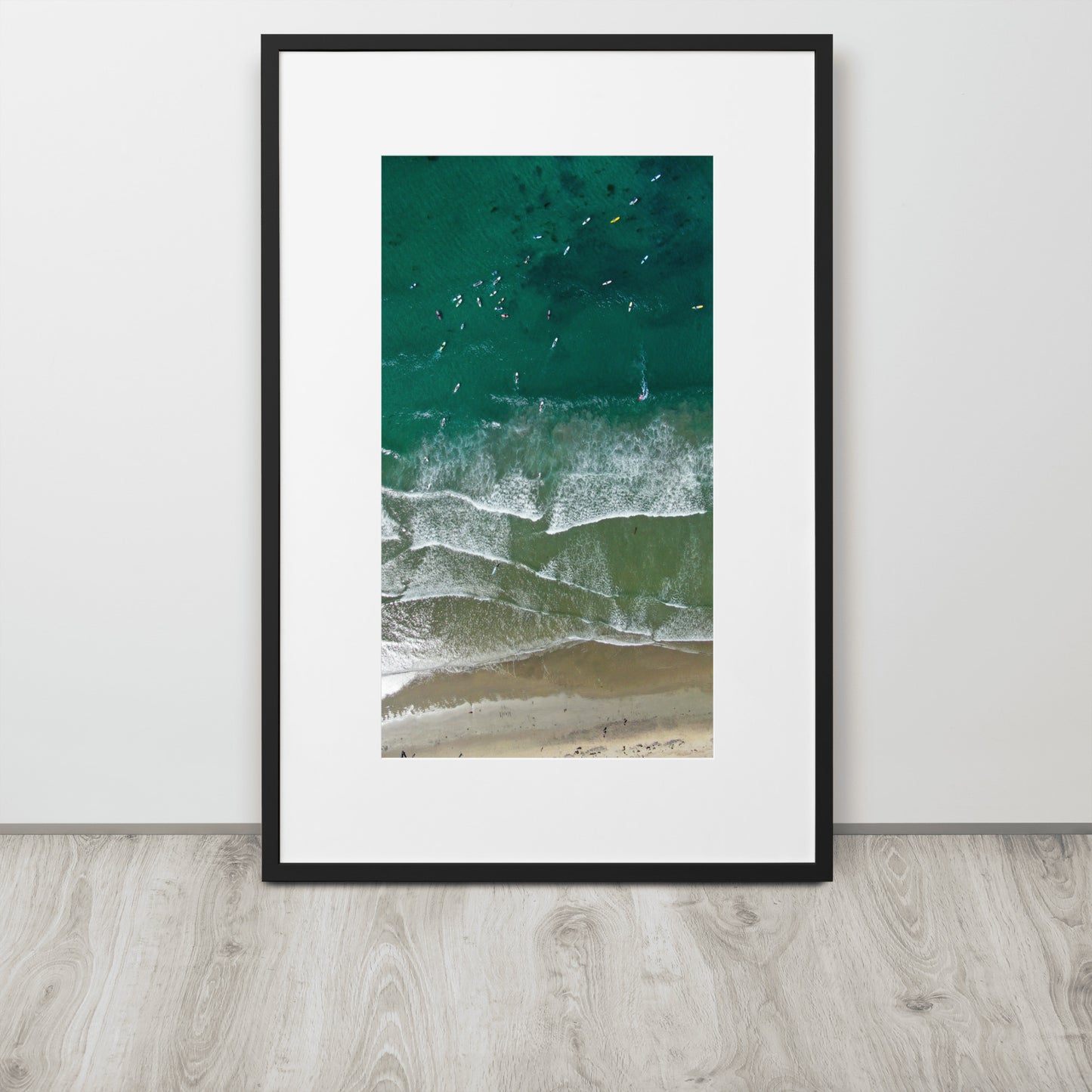 Surf Line Up Matte Paper Framed Poster With Mat
