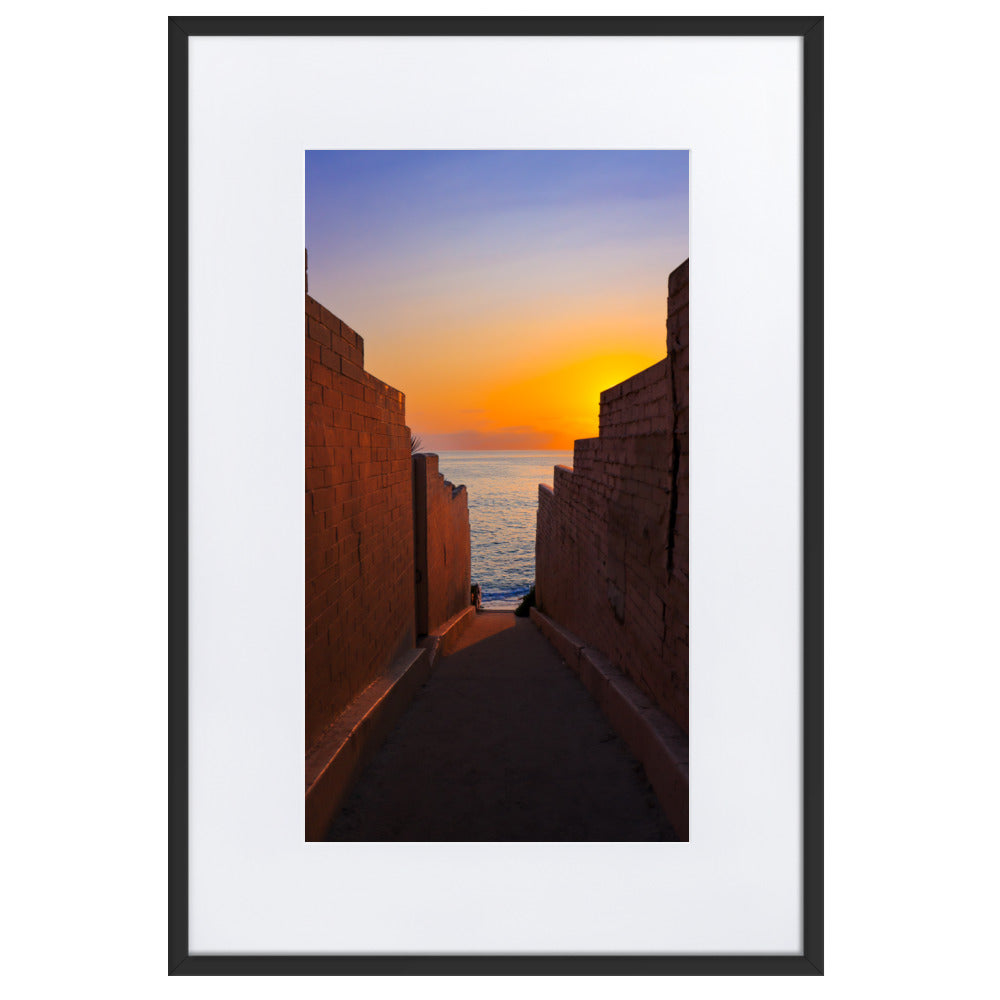 Pink Wall sunset Matte Paper Framed Poster With Mat