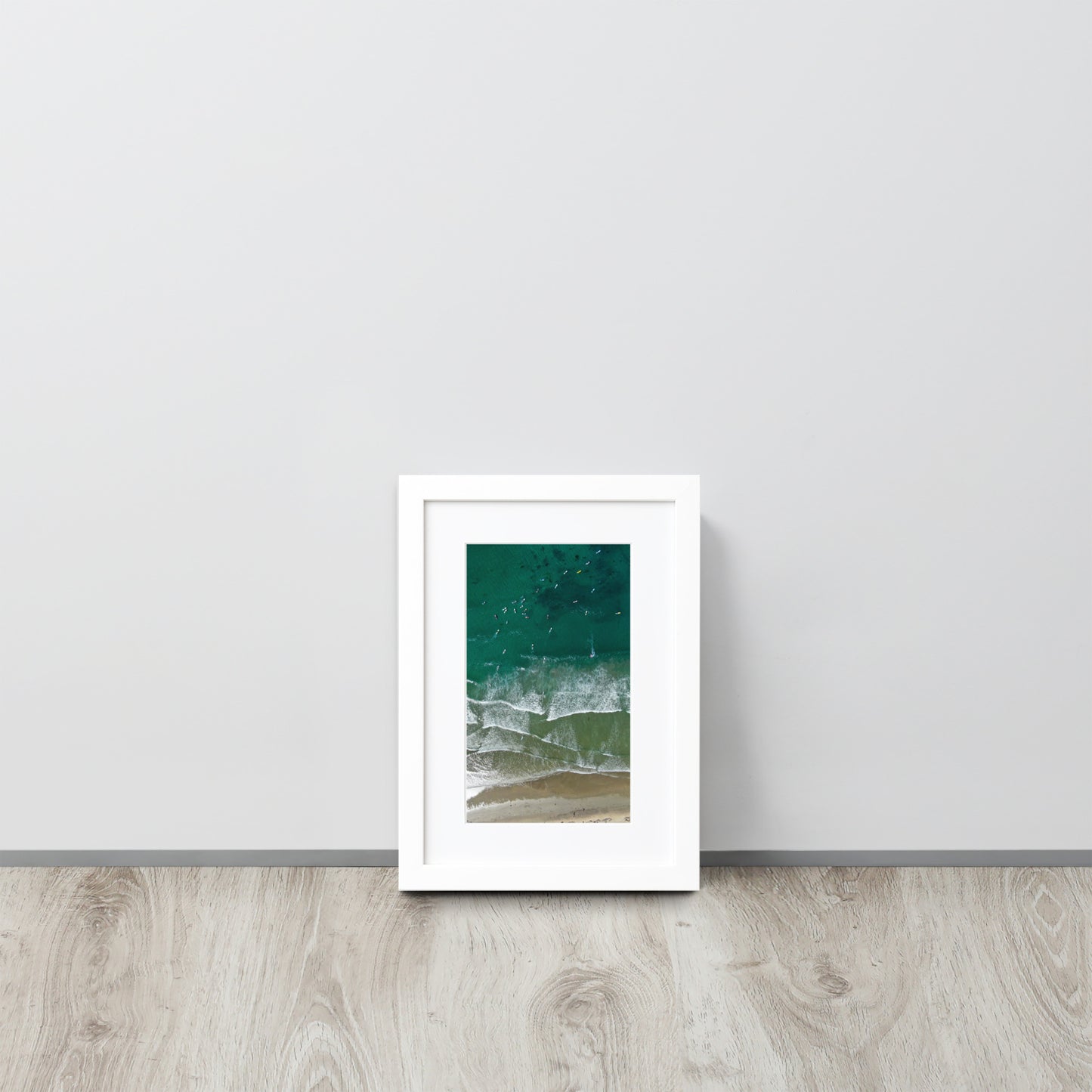 Surf Line Up Matte Paper Framed Poster With Mat