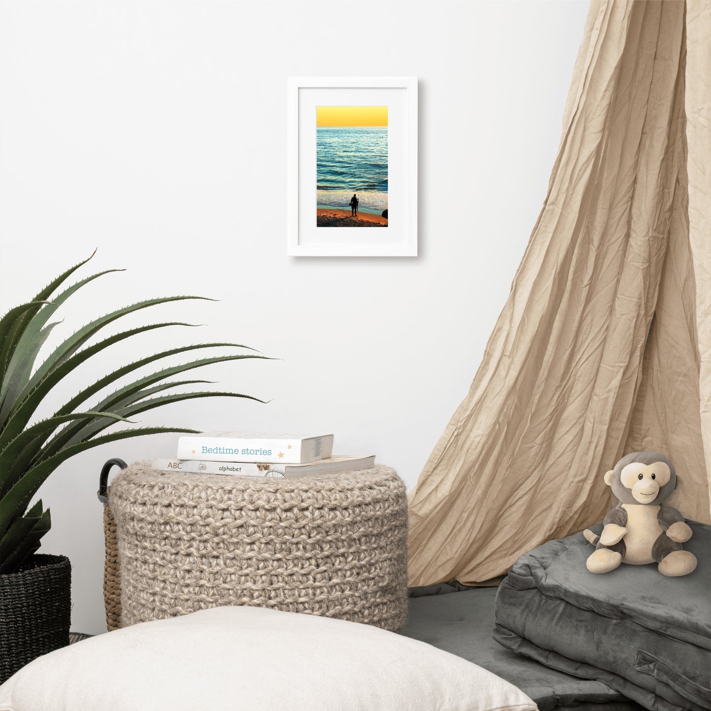 Spear Fishing Matte Paper Framed Poster With Mat