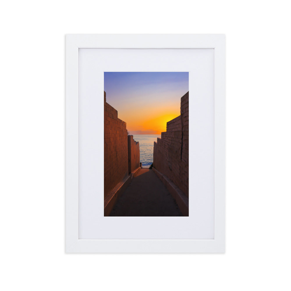 Pink Wall sunset Matte Paper Framed Poster With Mat