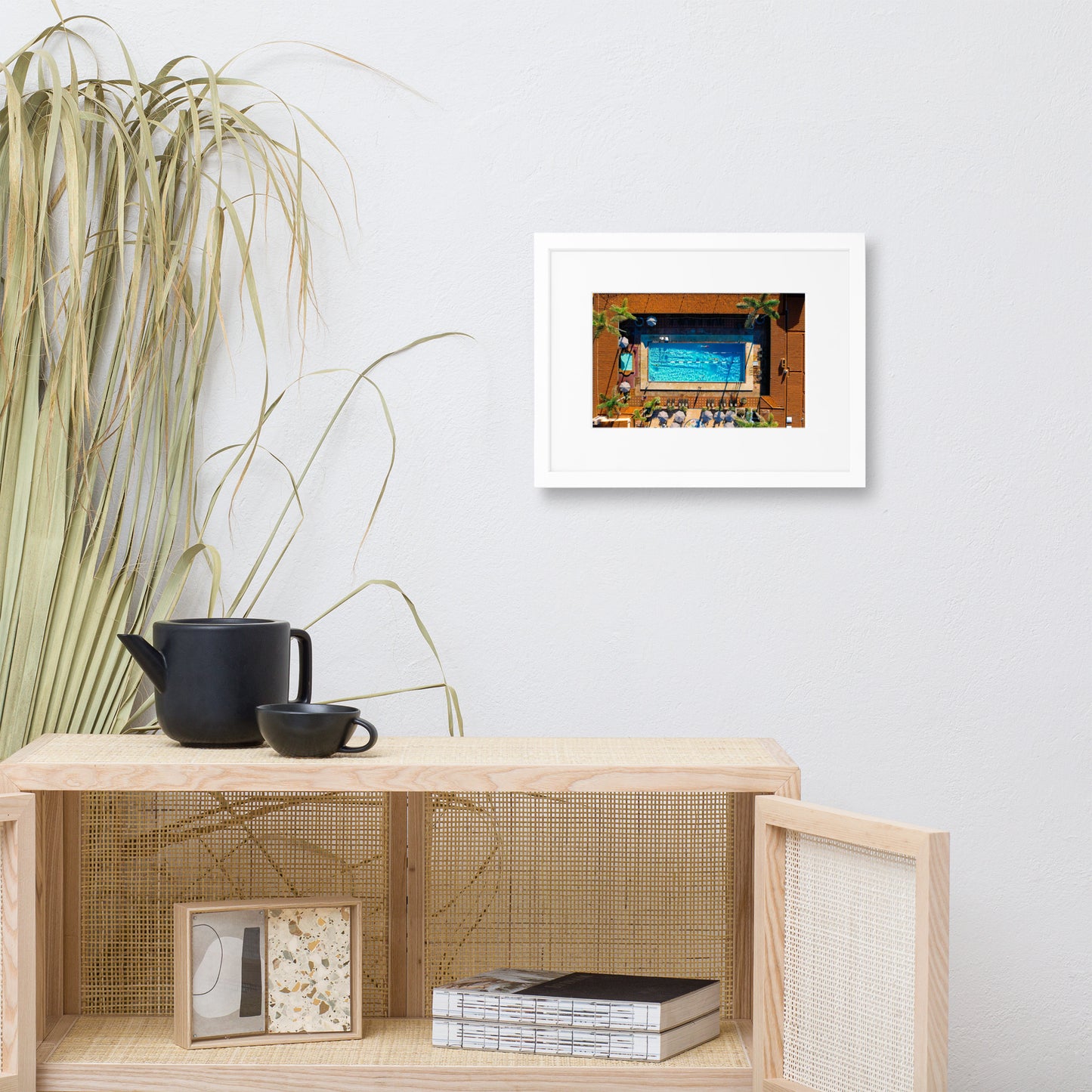 Beach Club Pool Matte Paper Framed Poster With Mat