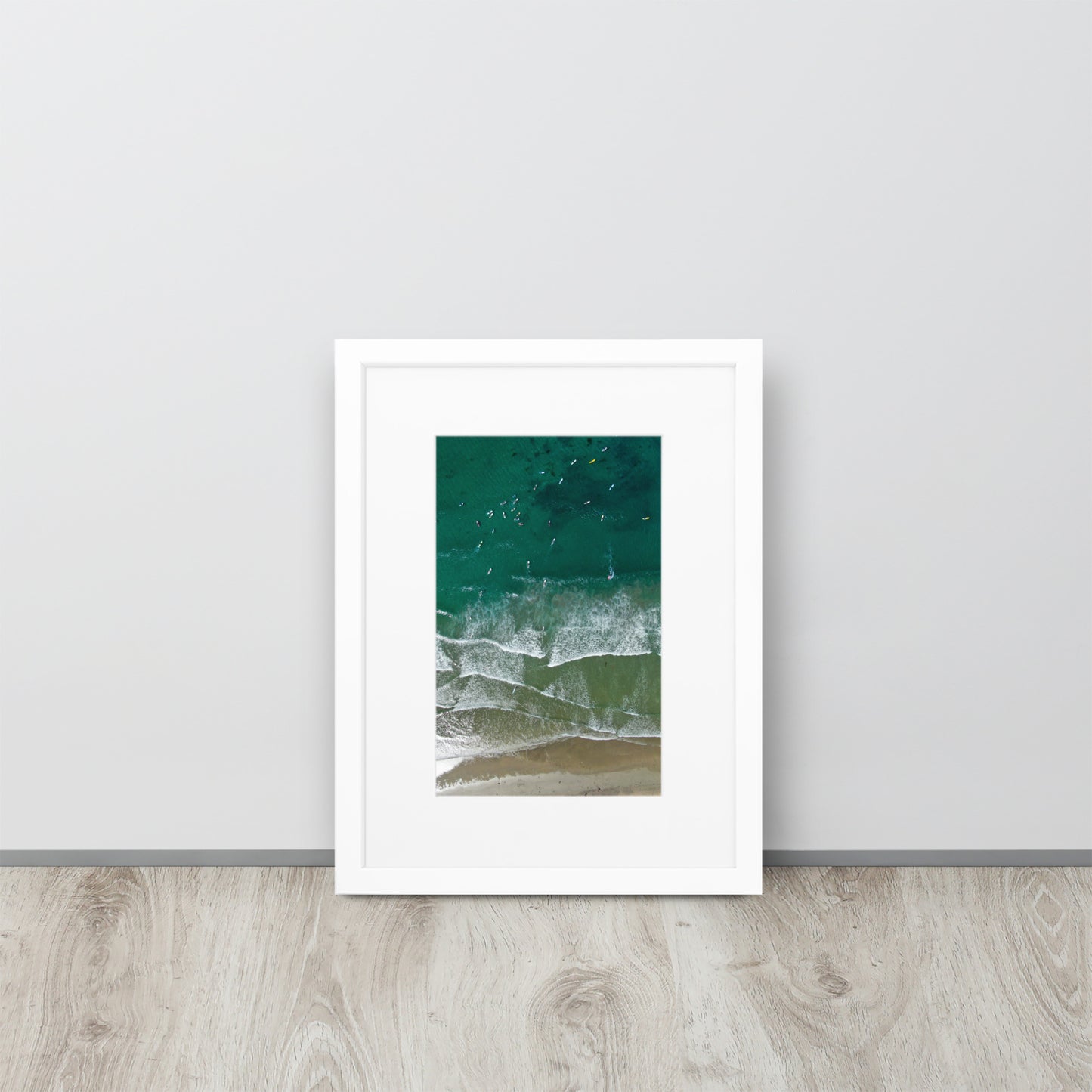 Surf Line Up Matte Paper Framed Poster With Mat