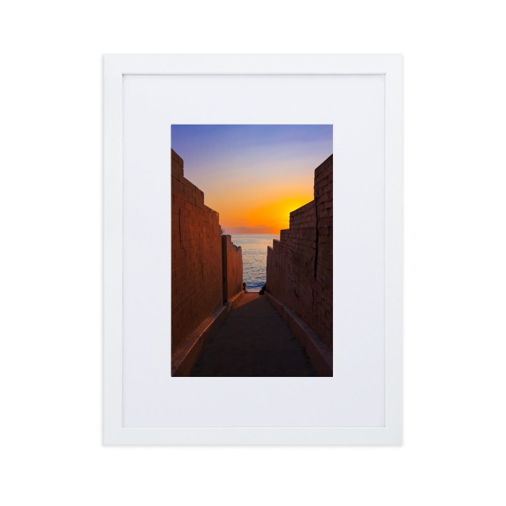 Pink Wall sunset Matte Paper Framed Poster With Mat