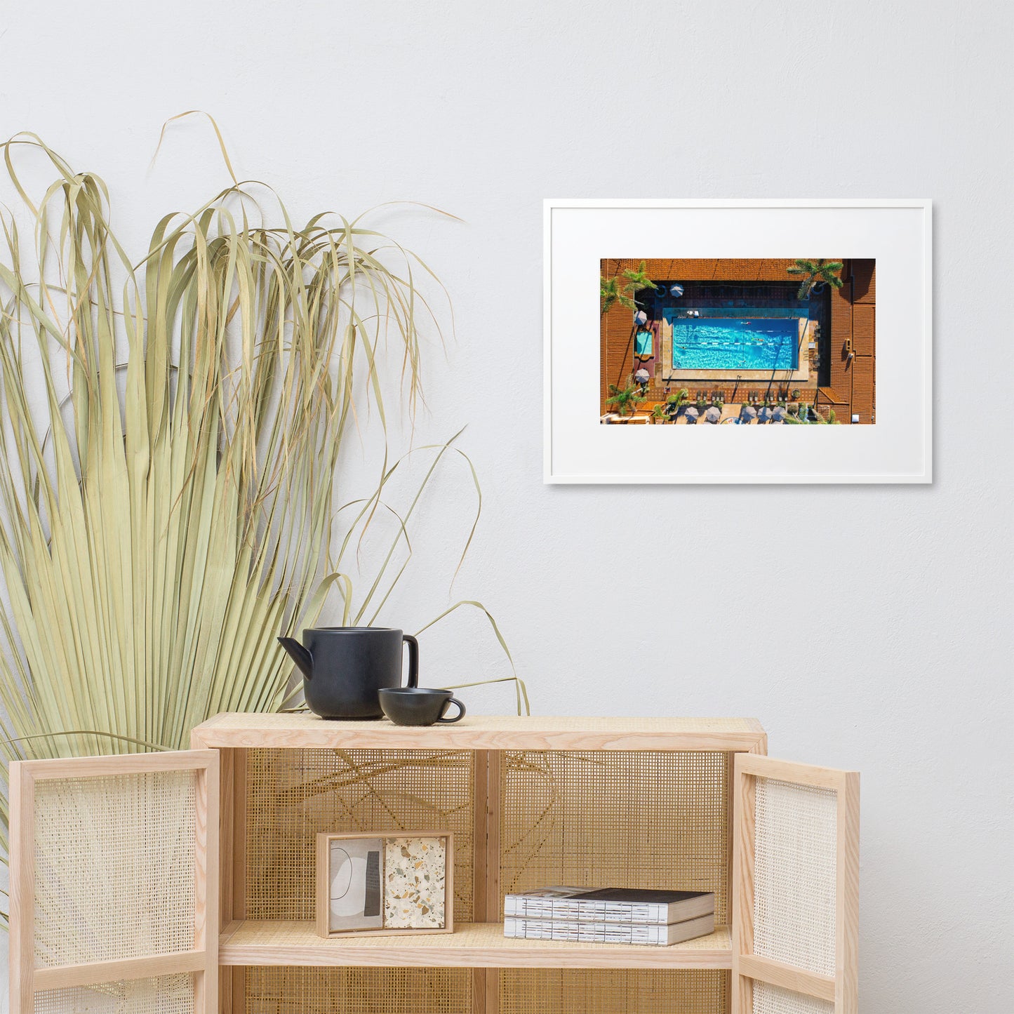 Beach Club Pool Matte Paper Framed Poster With Mat