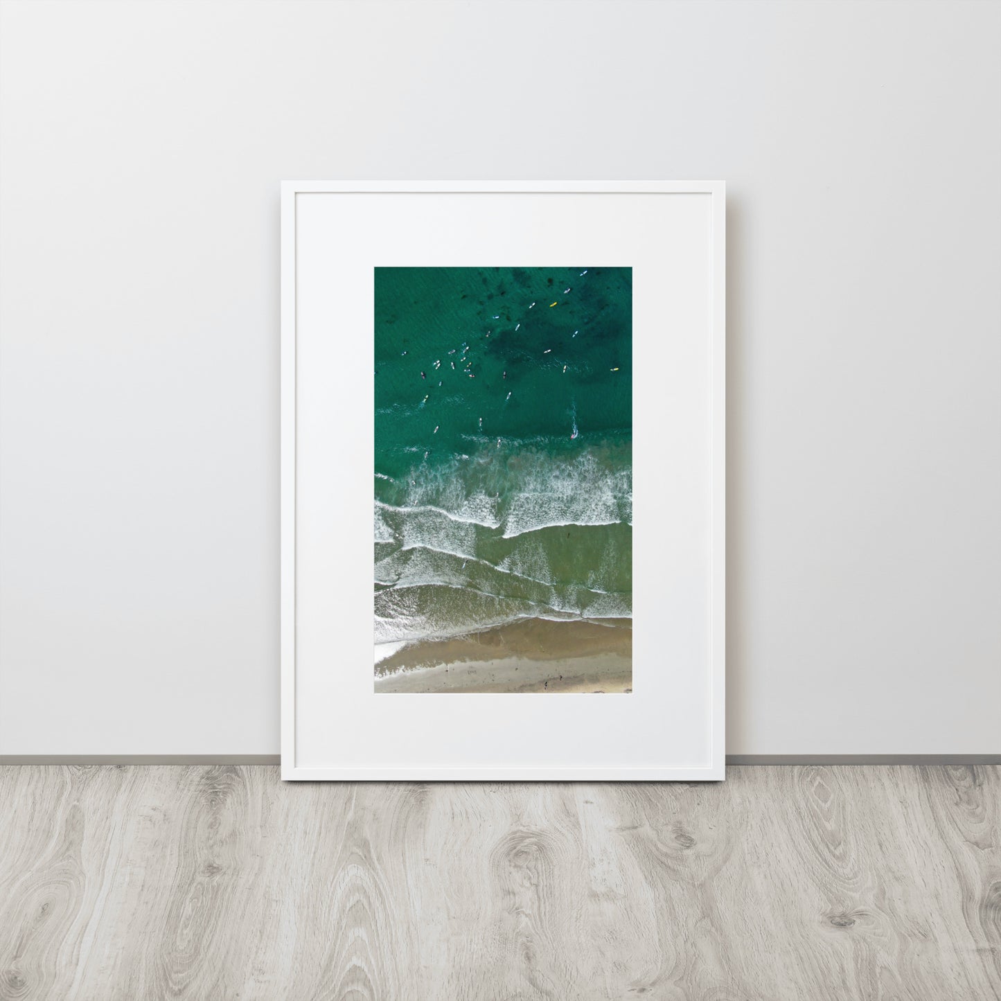 Surf Line Up Matte Paper Framed Poster With Mat