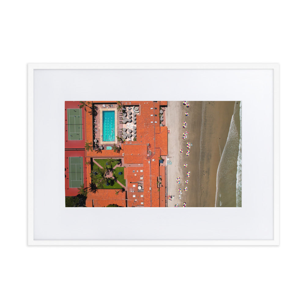 Beach Club from above Matte Paper Framed Poster With Mat