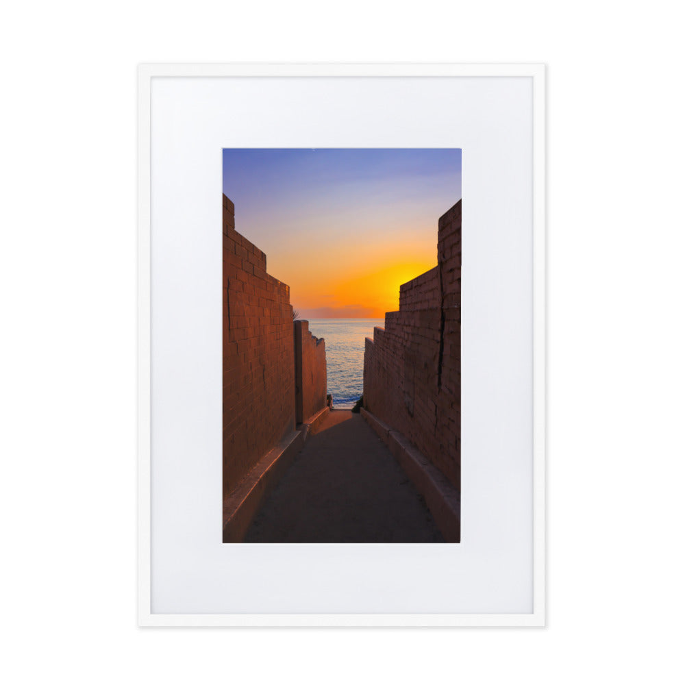Pink Wall sunset Matte Paper Framed Poster With Mat