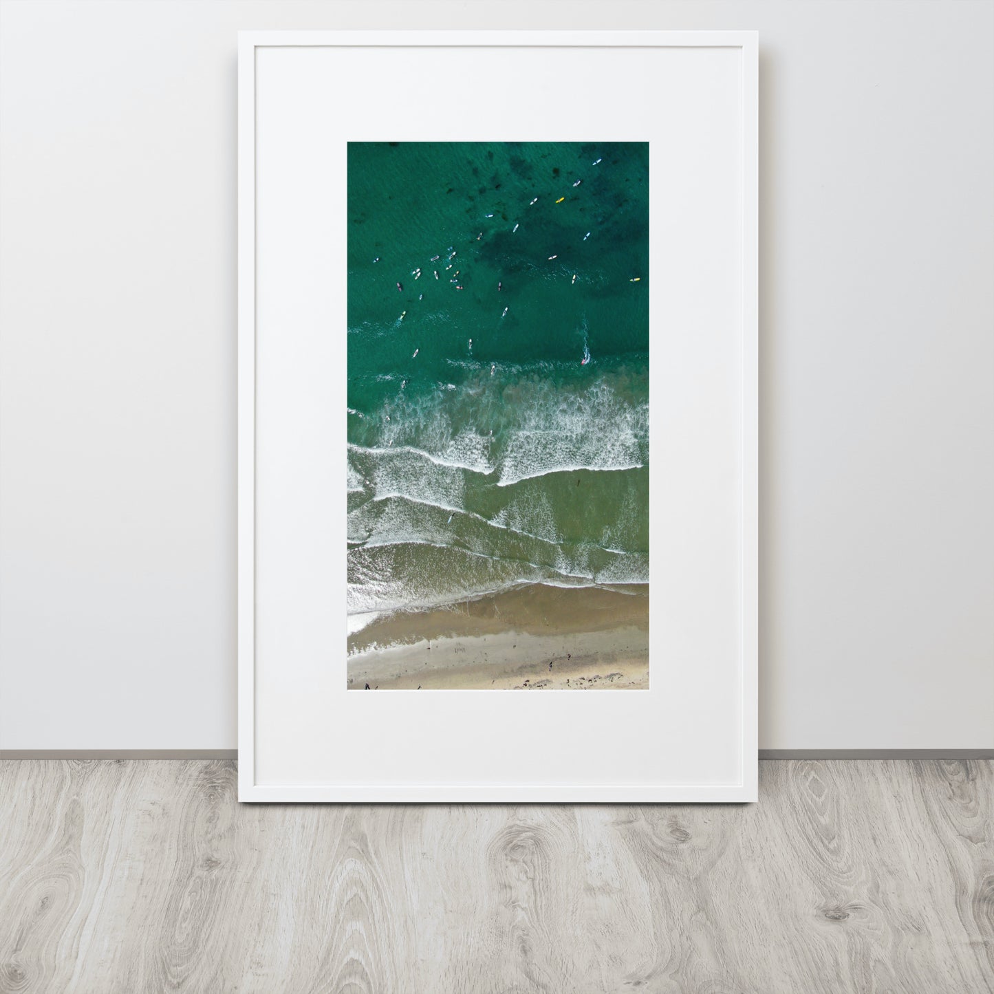Surf Line Up Matte Paper Framed Poster With Mat