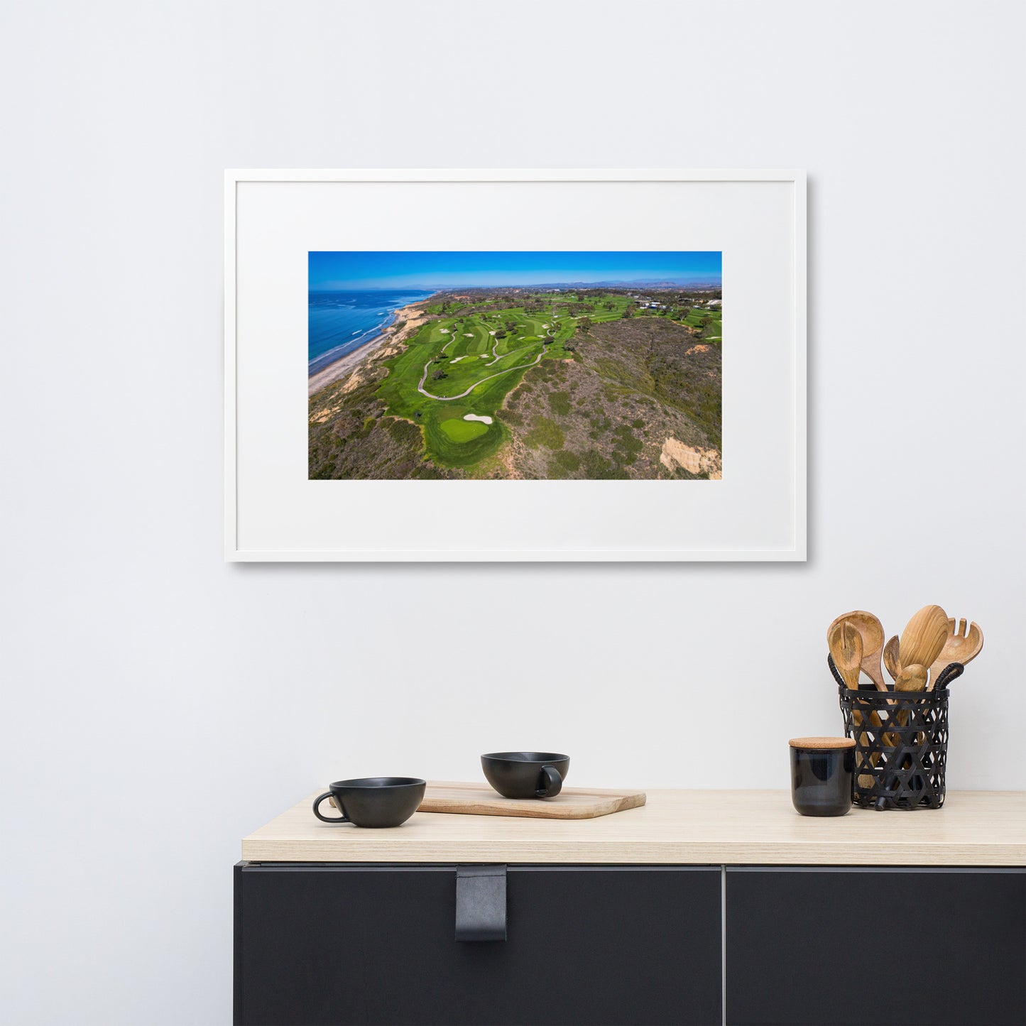 Torrey Pines Golf Course Matte Paper Framed Poster With Mat