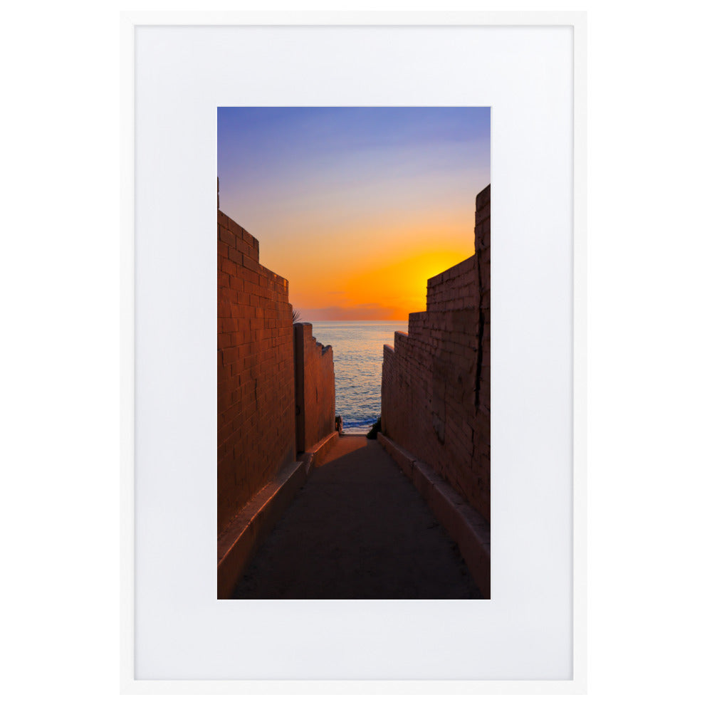 Pink Wall sunset Matte Paper Framed Poster With Mat
