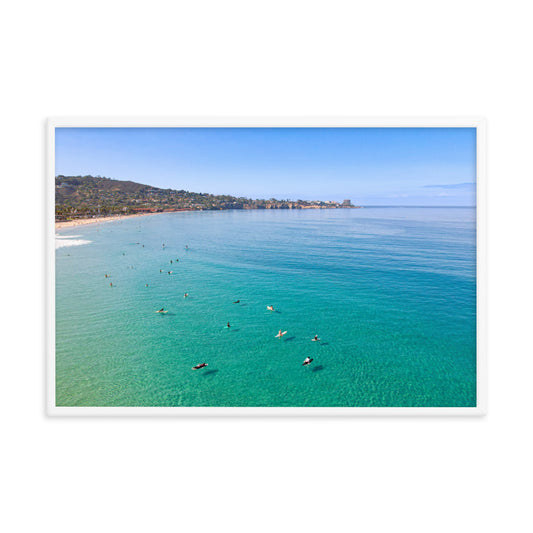 Surfing Scripps Framed poster