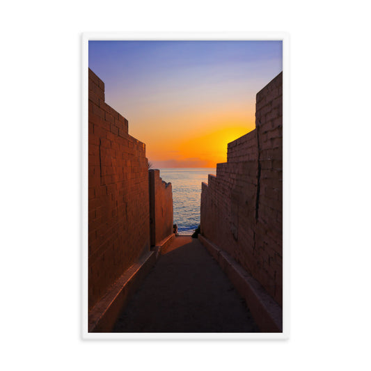 Pink Wall Sunset Framed poster
