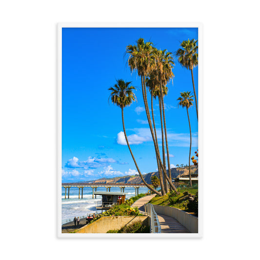 Walking To Scripps Pier Framed poster