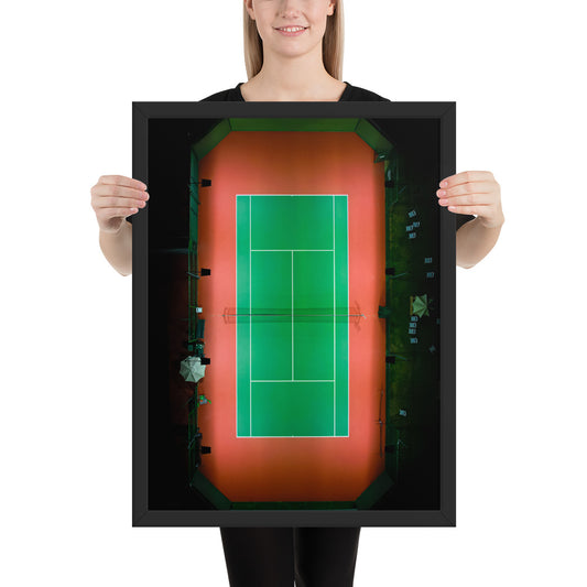 Beach Club Tennis At Night Framed poster