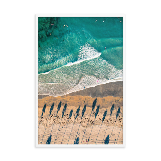 Surfing Palm Trees Framed poster